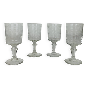 4 Baccarat glasses Chanel model engraving 3458