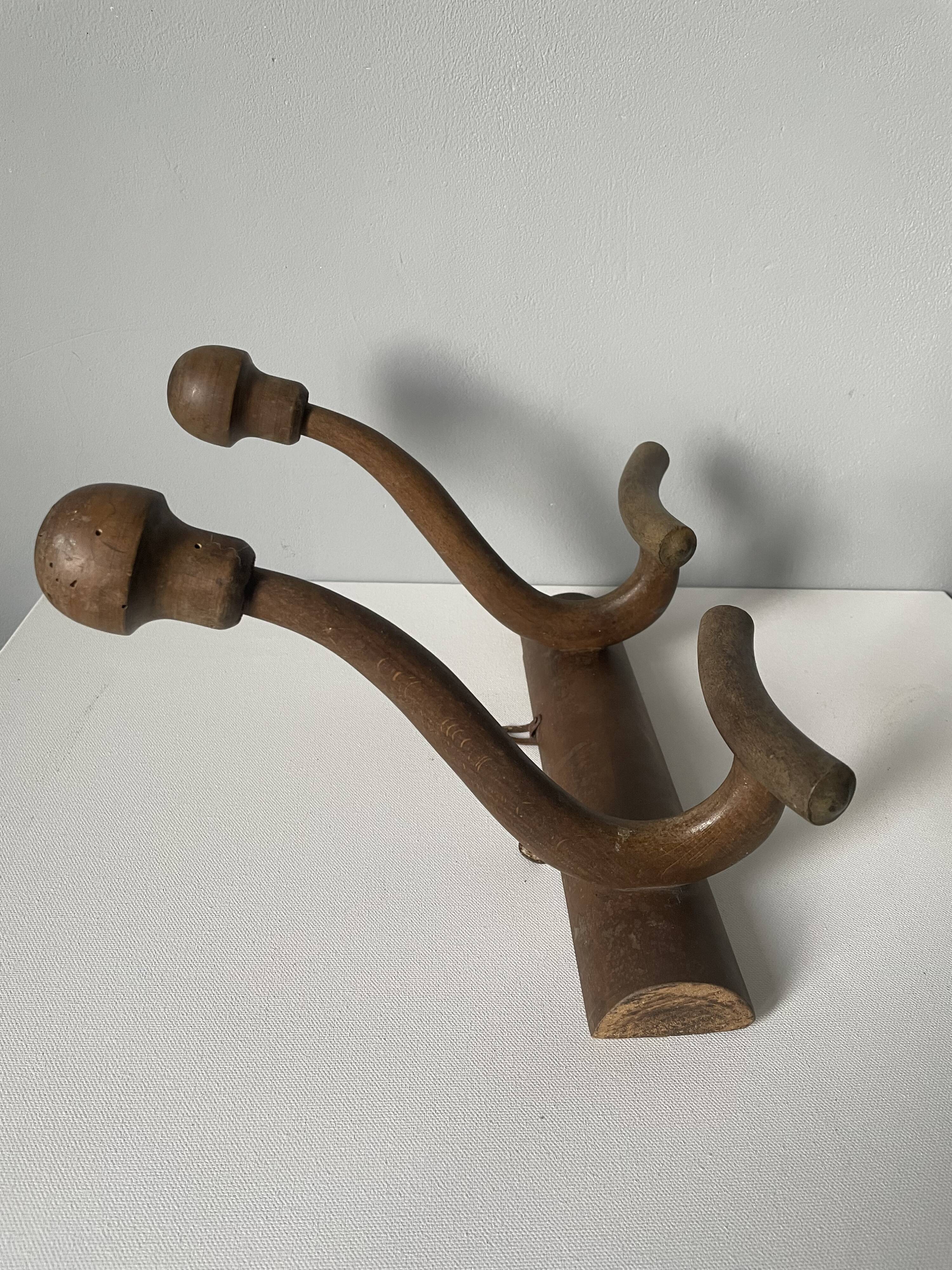 Wooden wall coat rack circa 1900