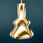 Mid-century brown opaline glass pendant, Murano, Italy, 1950s