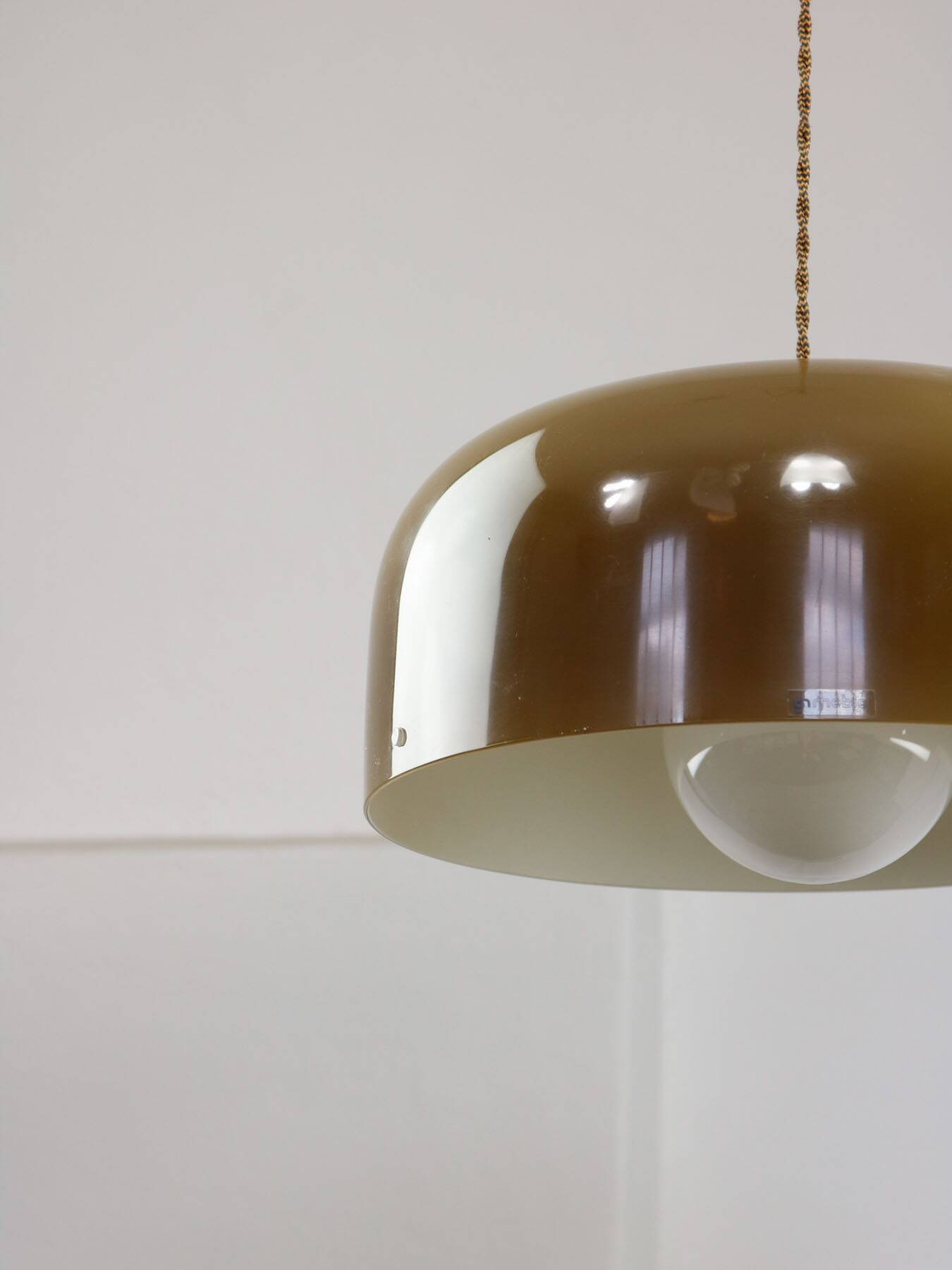 Space Age Brown Pendant Lamp from Guzzini, 1960s