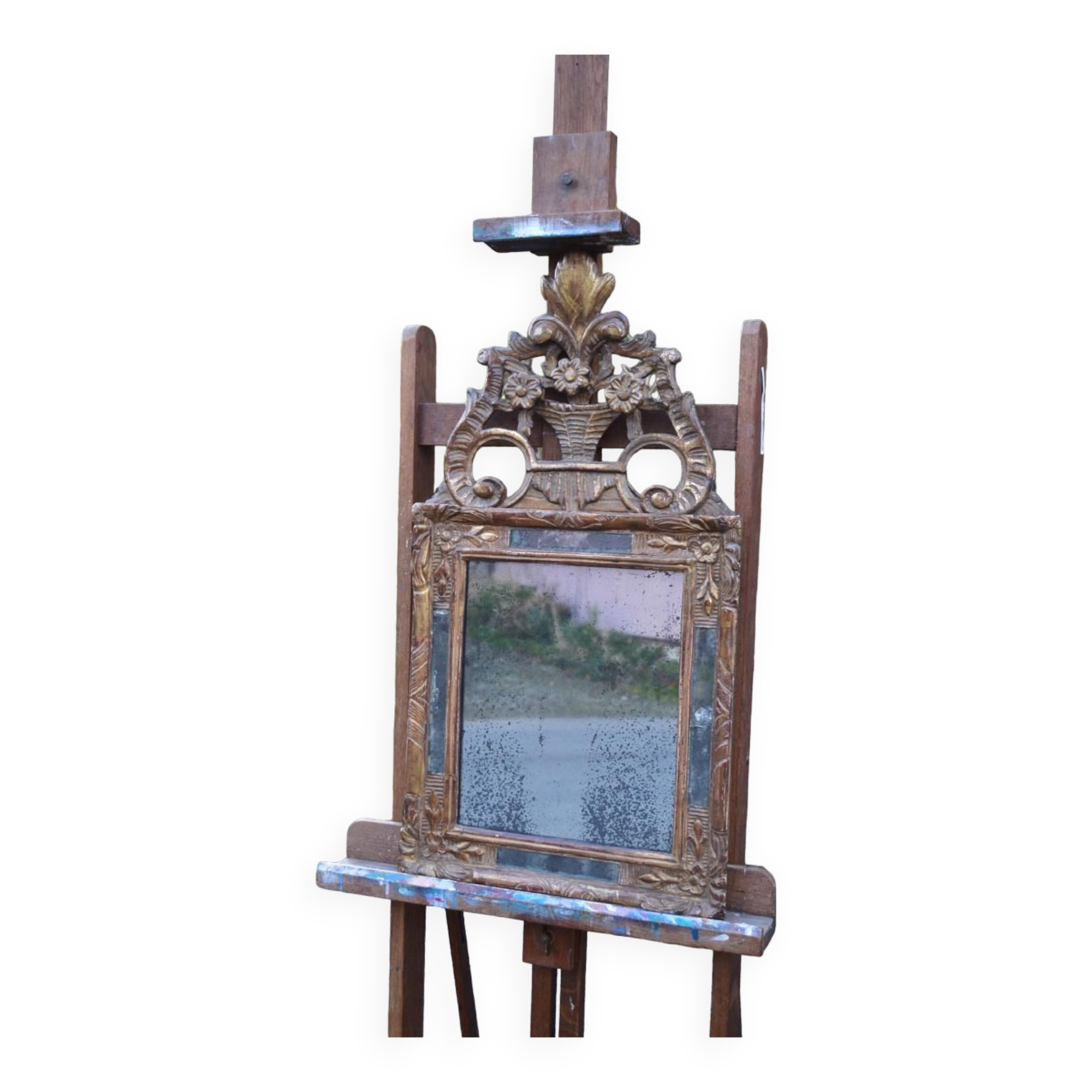 Golden wooden mirror