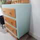 Small 3-drawer chest of drawers, green and wood