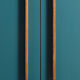Vintage low sideboard restyled in blue with 2 swing doors and wooden base