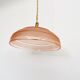 Pink glass suspension, fabric cable, ceramic rosette