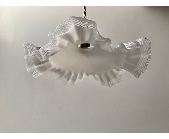 Opaline suspension in pleated glass 40s-50s