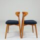 Vintage Scandinavian boucle navy blue chairs set of 4
