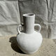 Handcrafted terracotta vase painted white with double handles h:40 d:30