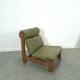 Fauteuil en cuir vert et bois de chêne