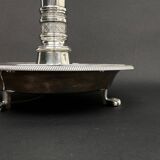 Silver Plated Bronze Tripod Candle Holder Mounted As A Lamp