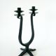 Large double wrought iron candle holder, Brutalist, 1970 - 39 X 21 cm