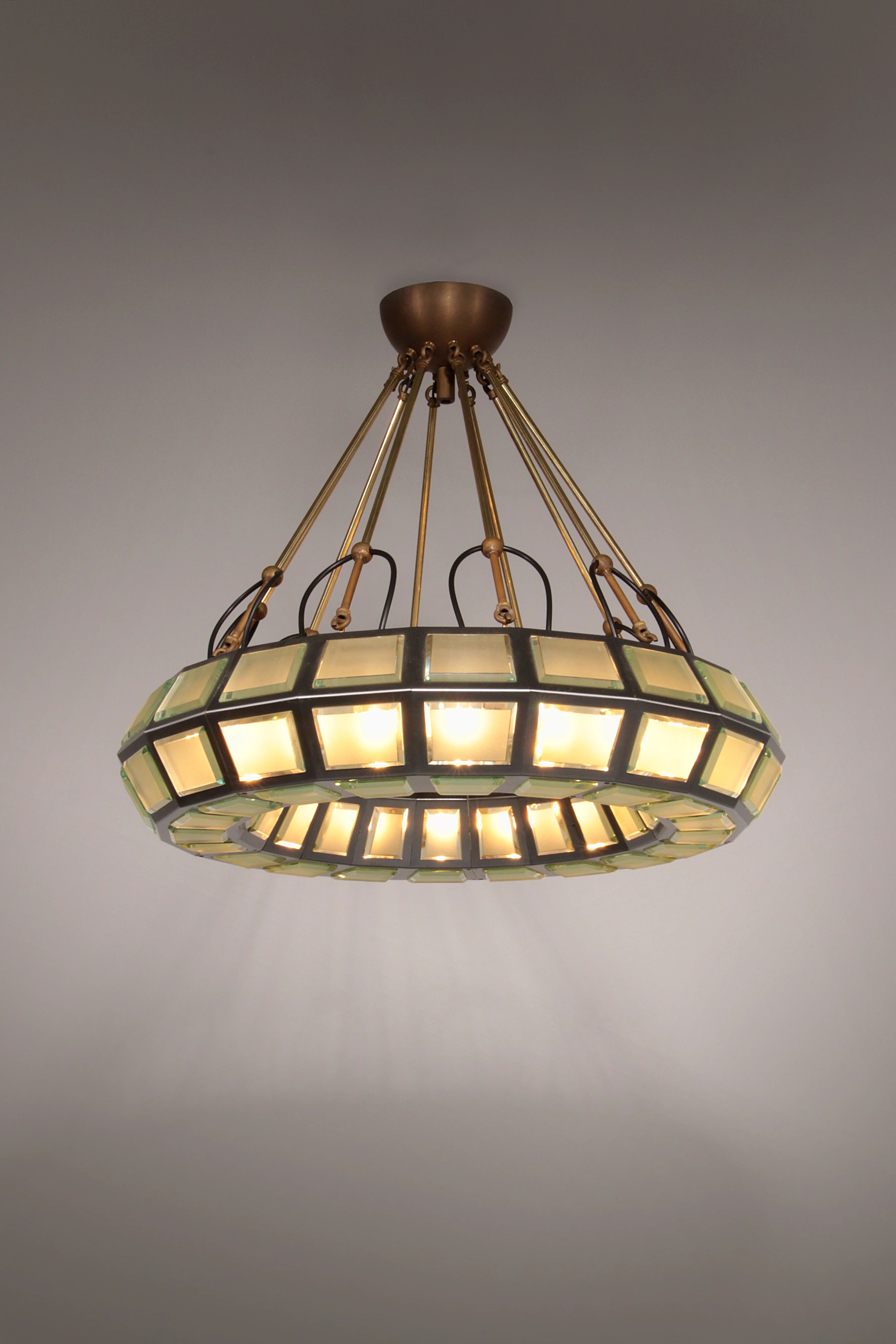 Max Ingrand chandelier for Fontana Arte Italy 1970