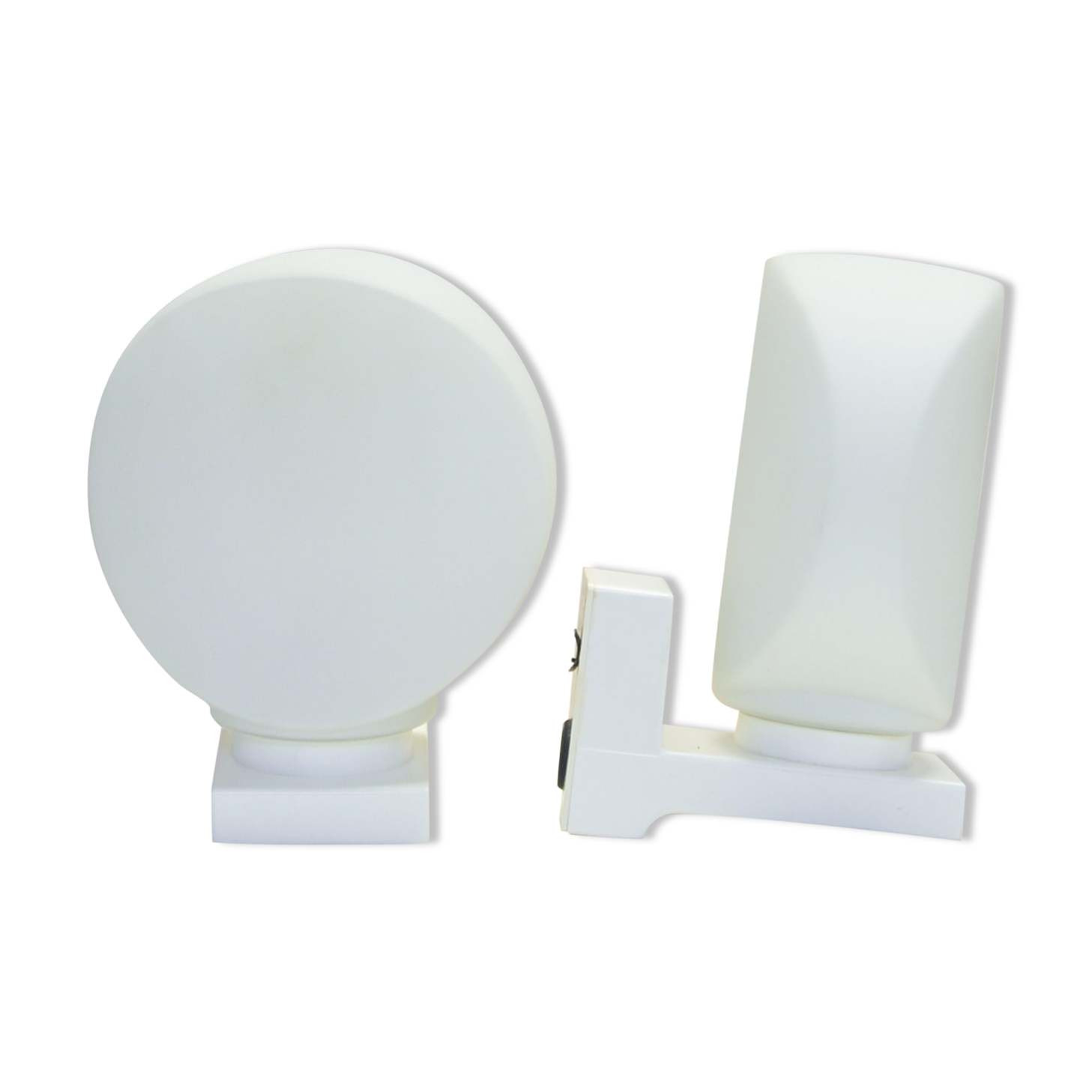 Pair of white glass wall sconces Nordlux from Denmark