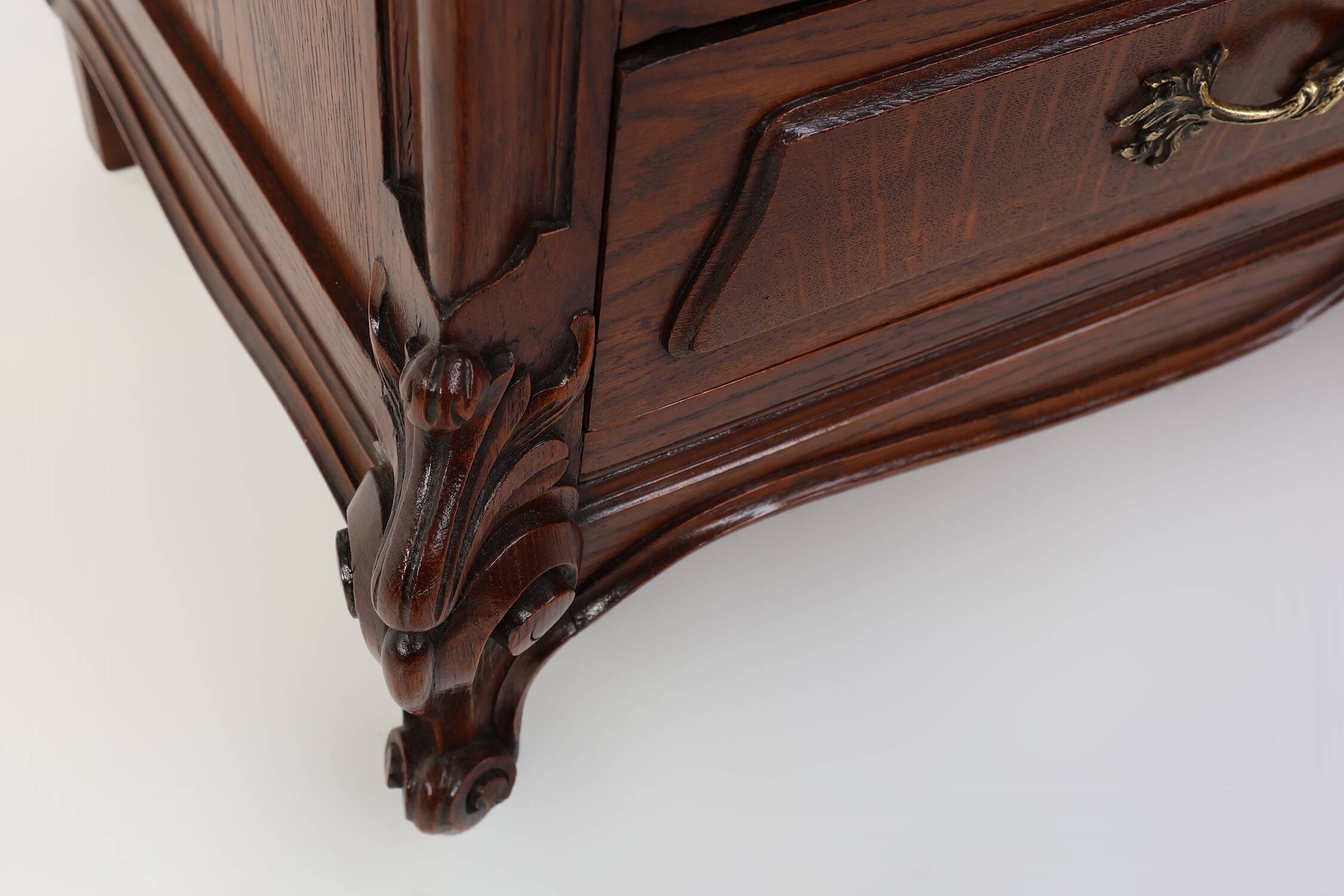 French Antique carved oak chest of drawers