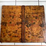 2 temple doors in lacquered wood