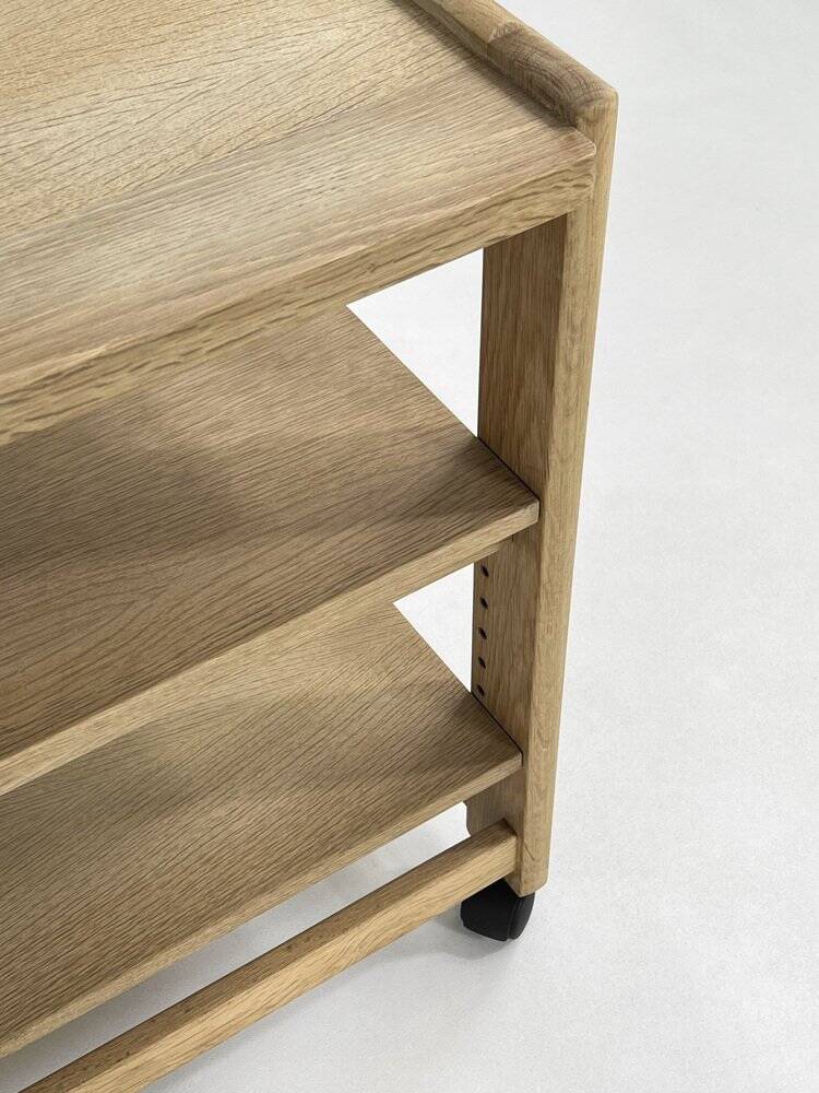 Oak Serving Trolley Attributed to Guillerme and Chambron for Votre Maison, 1960s
