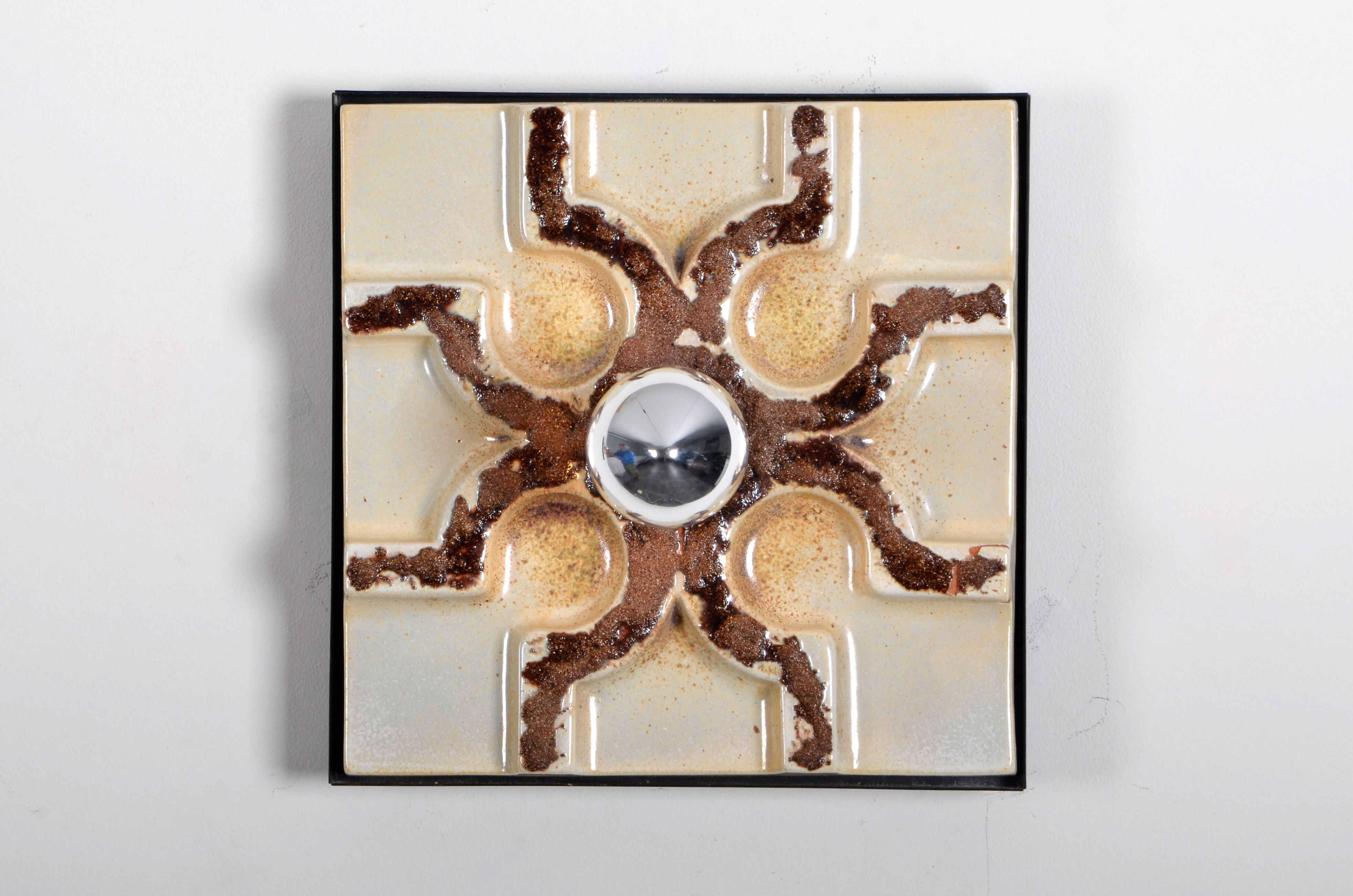 Set of 2 fat lava wall sconces, 1970