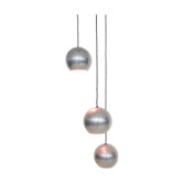 Ensemble de trois globes métalliques légers Pays-Bas des années 1960
