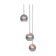 Set of three metal globes light, The Netherlands 1960's