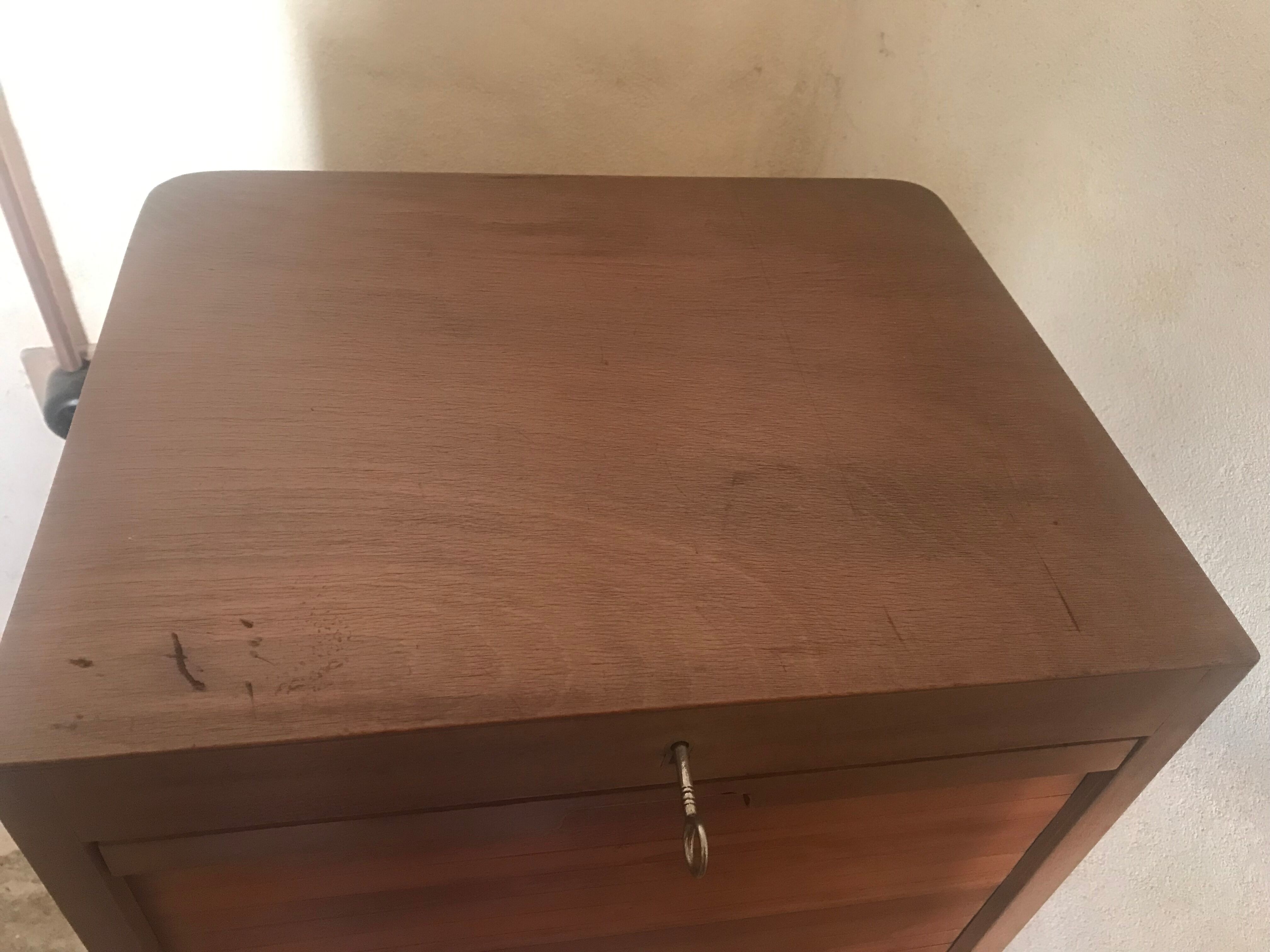 Vintage mid century wooden curtain binder cabinet