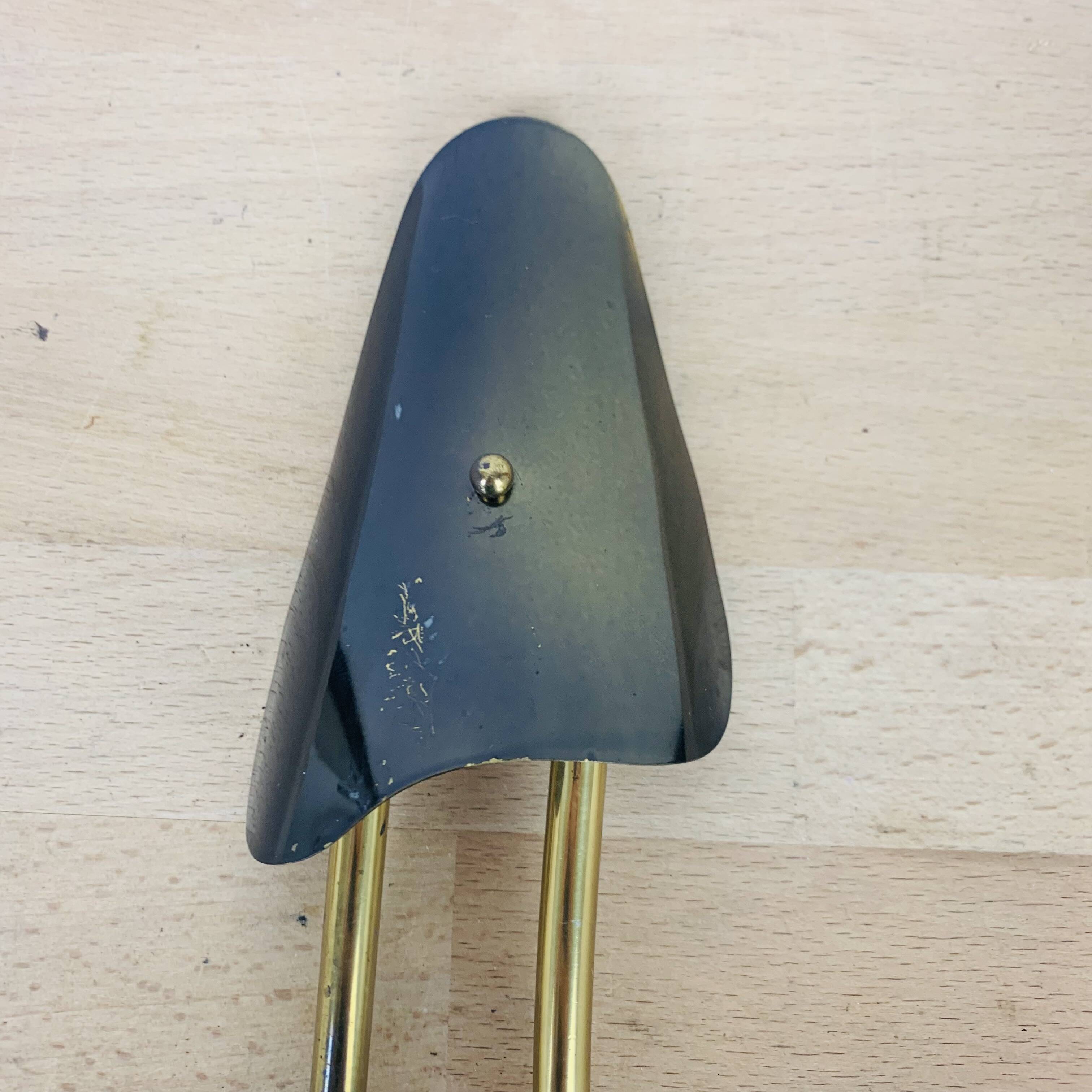 Double gold metal wall lamp and glass tulips, 1950s