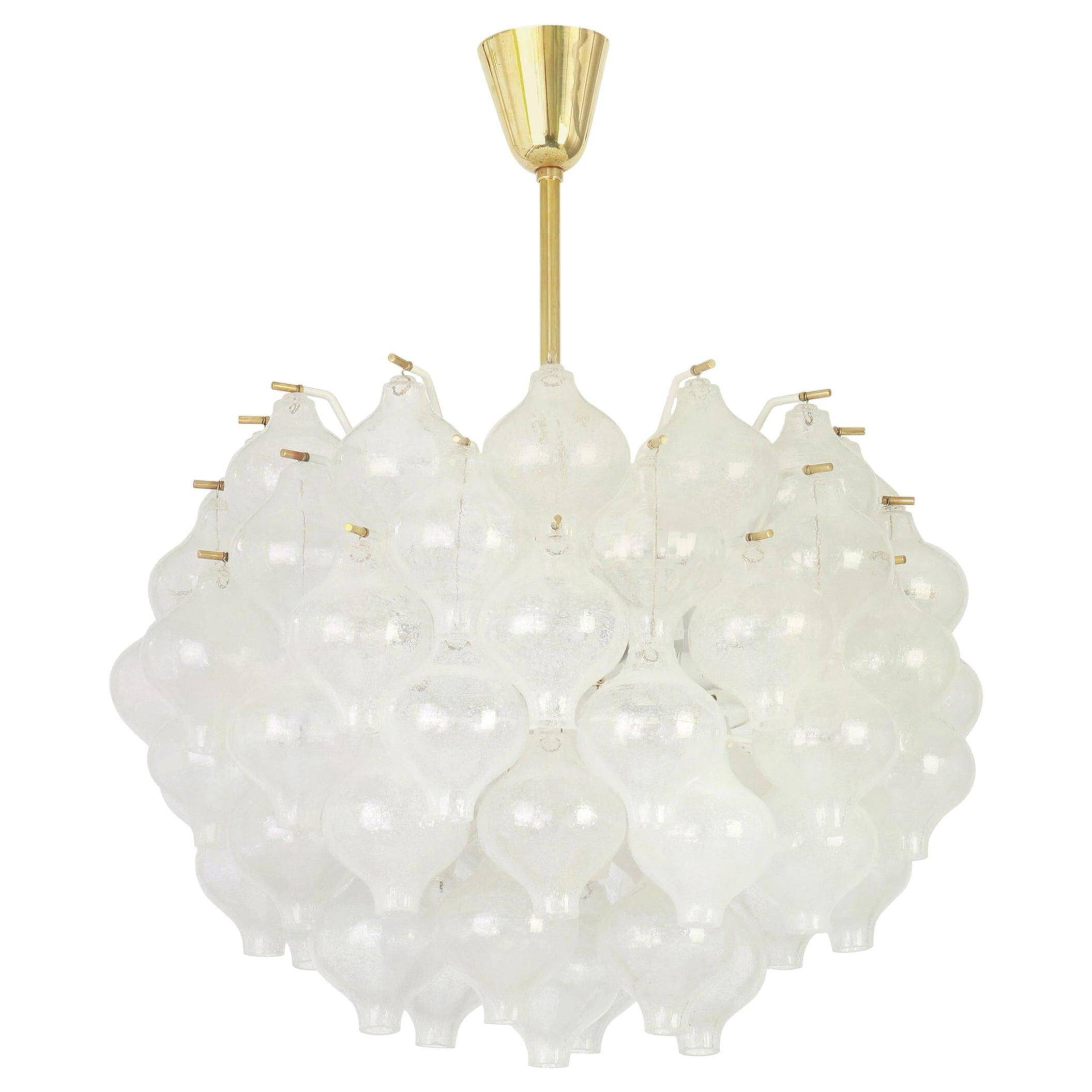 Large glass chandelier Tulipan by Kalmar, Austria, 1960s