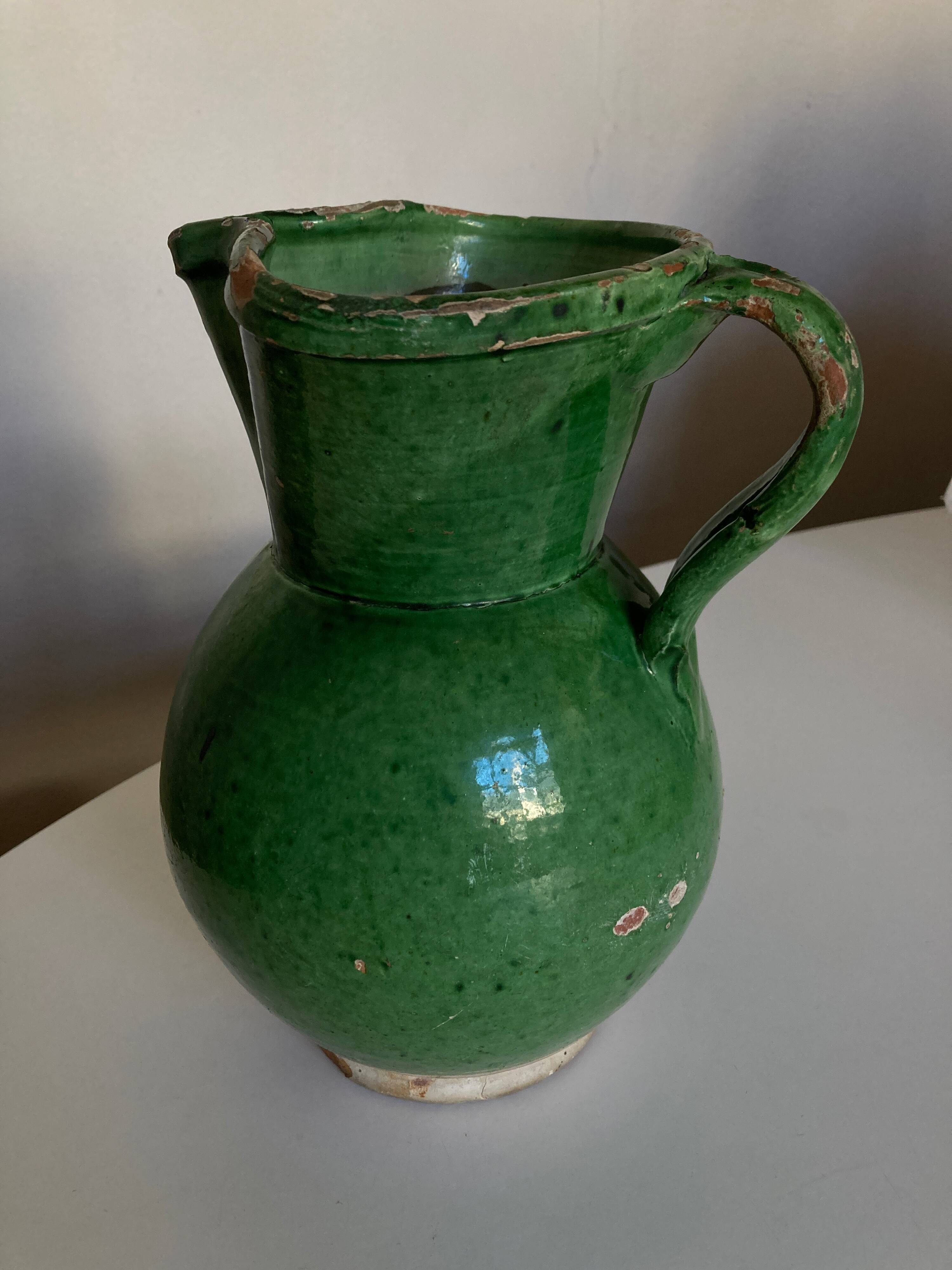 Farmhouse pitcher vase varnished earth popular art south 1950