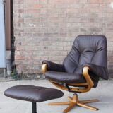 Relaxation armchair & Ottoman Scandinavian design Sweden 1960s