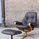 Fauteuil & Ottoman scandinave Suède 1960s