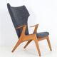 Fully restored Kurt Østervig / Rolschau Møbler “Wing Chair” armchair, mid-century Danish modern design, 1950s/1960s