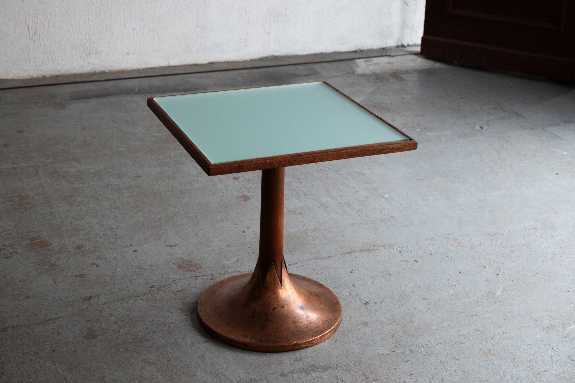 Table bistrot art déco, design français, années 1950