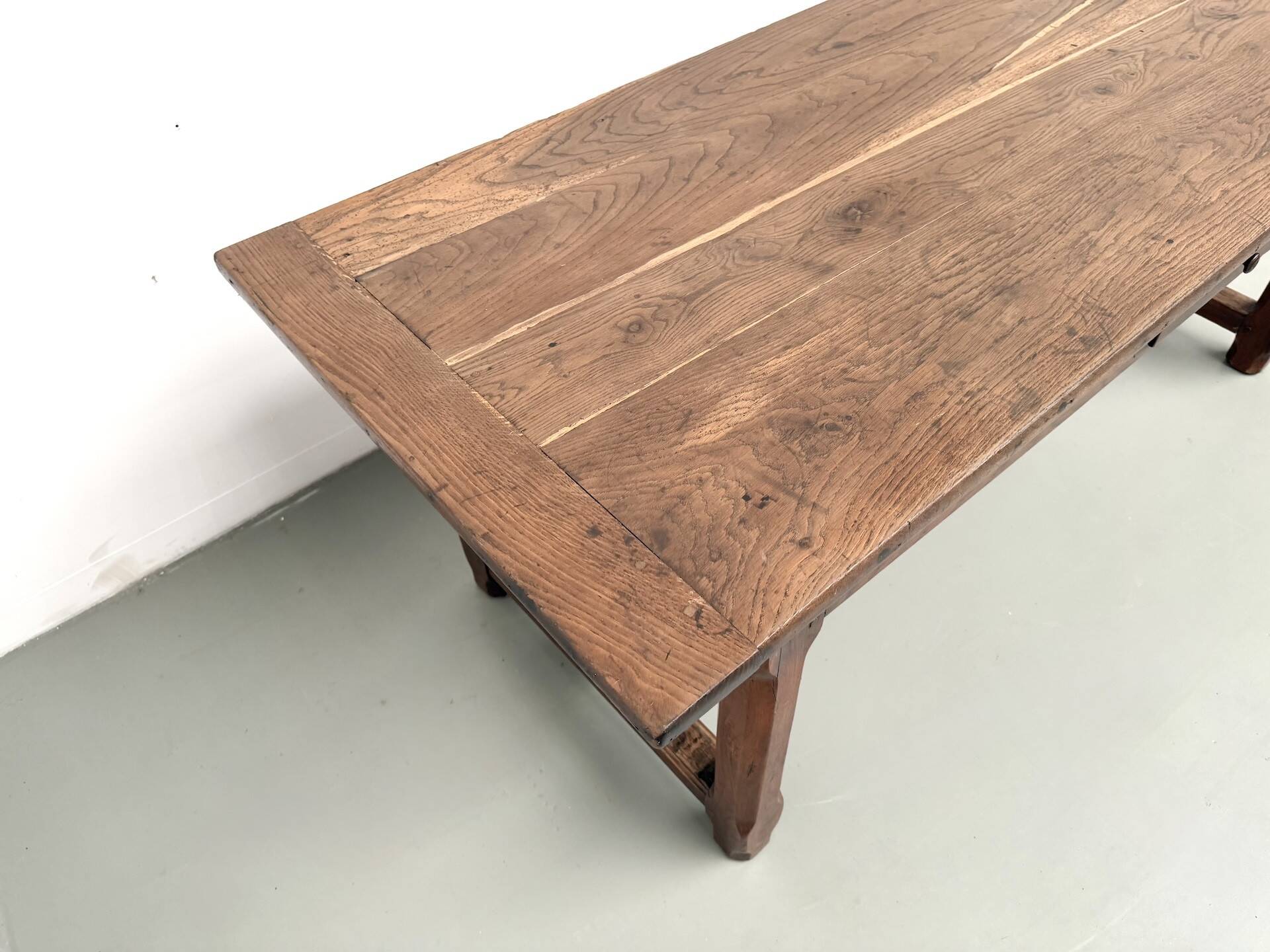 Farmhouse table, solid oak, 20th century.