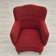 Années 1960, fauteuil relax danois, état d'origine, coton/laine rouge.
