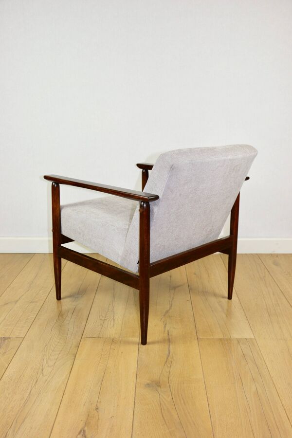 Fauteuil vintage Loft années 1970 marron clair - gris clair