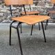 4 vintage school chairs in metal and wood, Mid-century design