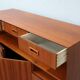 1960s Italian mid-century teak highboard restored with brass feet