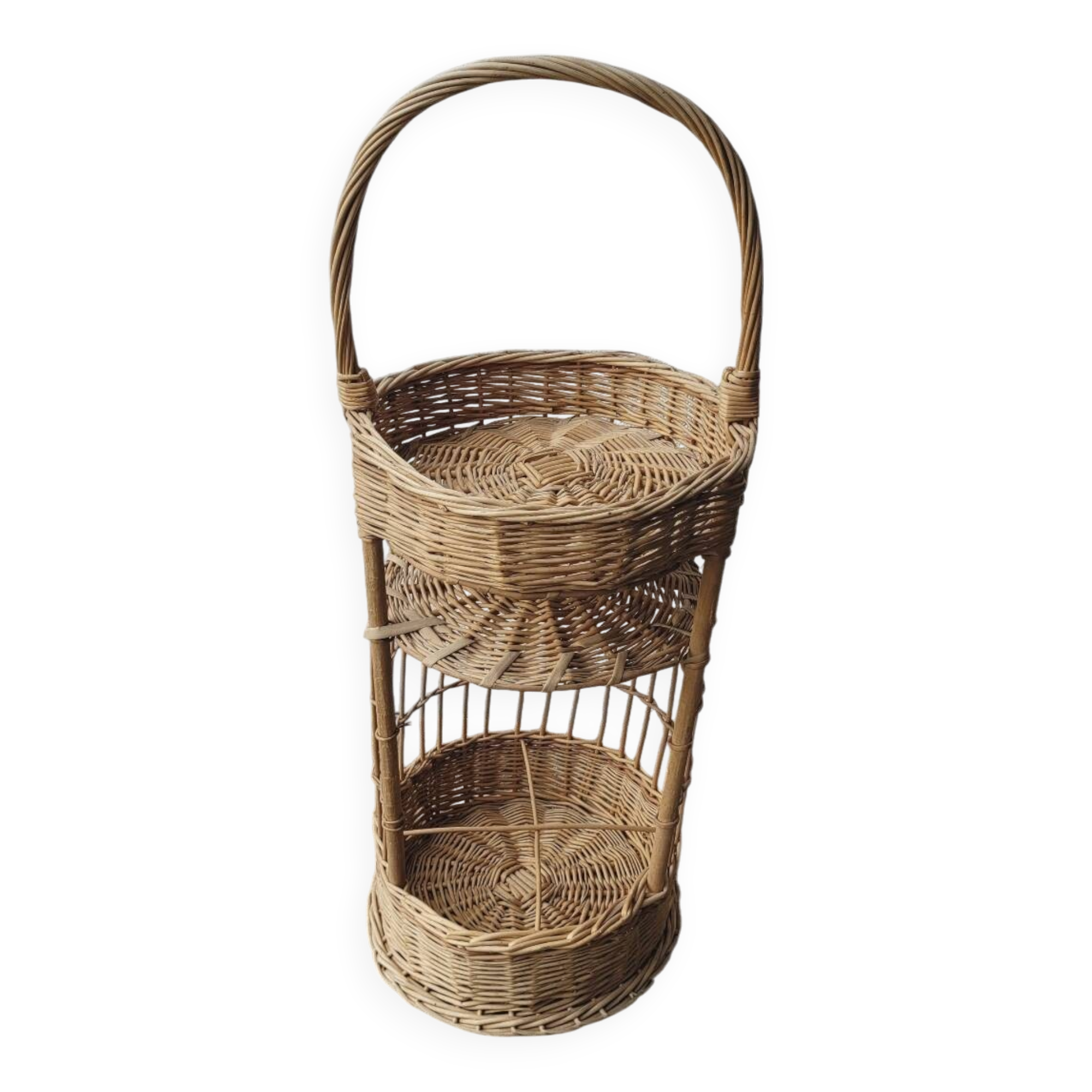 Vintage rattan bar trolley