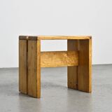 Pair of pine stools, Les Arcs circa 1970