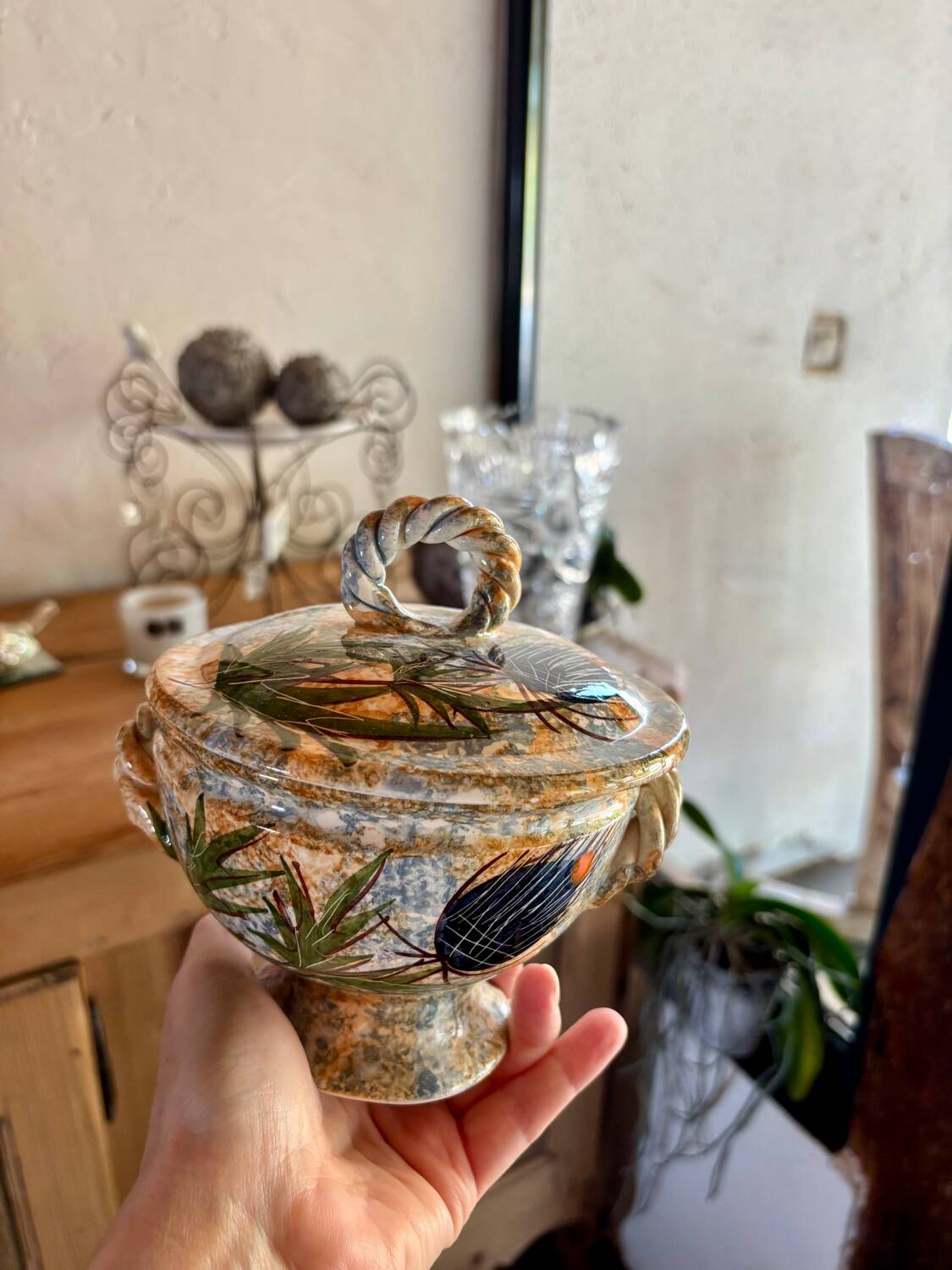 Vintage Vallauris Sugar Bowl / Candy Bowl