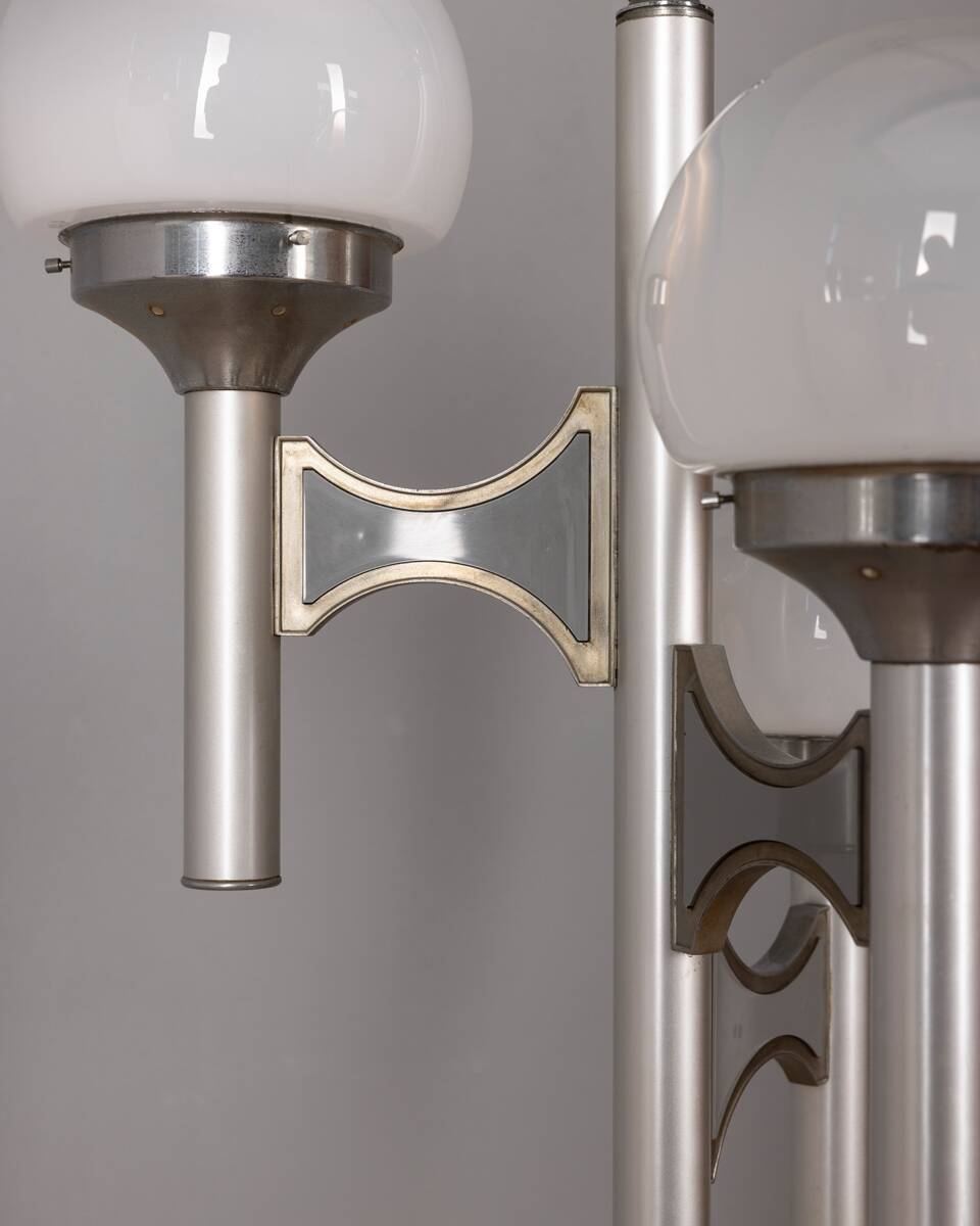 Lampadaire vintage années 70 à trois lumières en verre, design sciolari