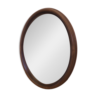 Miroir ovale vintage avec cadre en bois