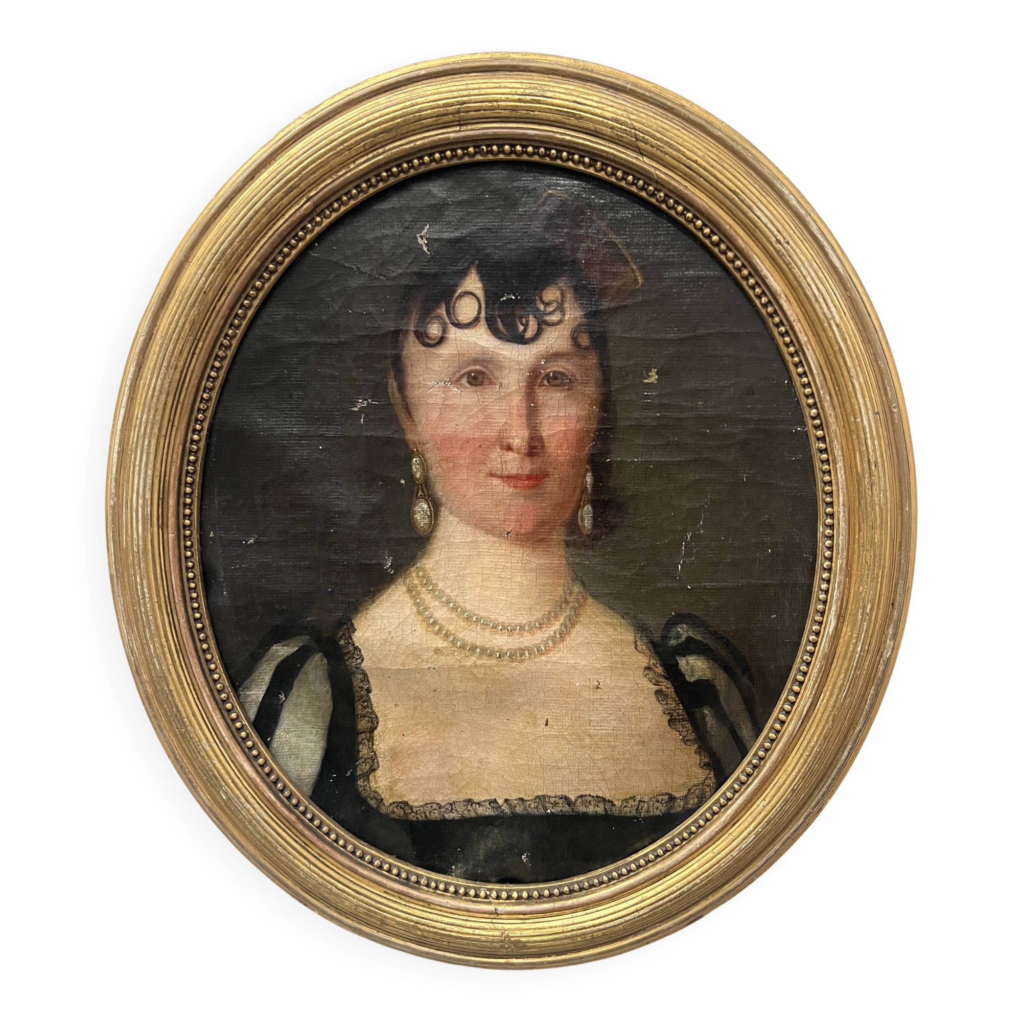 Oil on canvas "Bust of a Woman" 19th century