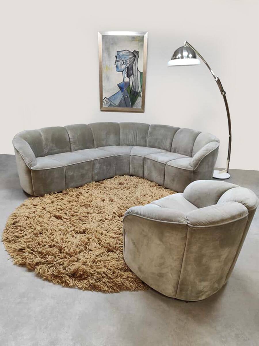 Vintage modular rounded sofa chair Piccolino Walter Knoll