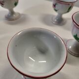 Set of 6 Lunéville Faience Egg Cups KG Reverbère