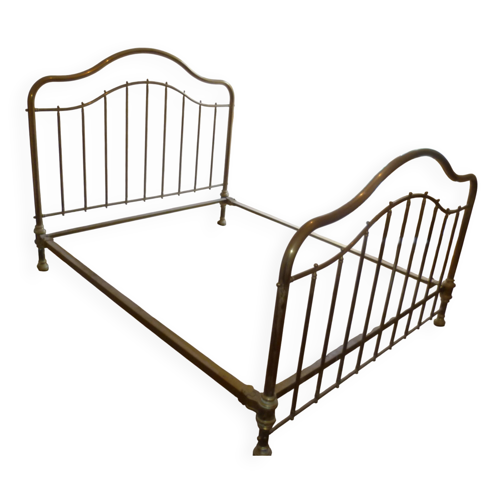 Early 20th century brass bed