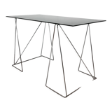 Bureau design en verre noir