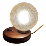 Globe lamp on teak base, 1950, 60, vintage