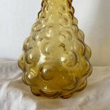 Carafe italienne Empoli verre ambre bulles , 1970