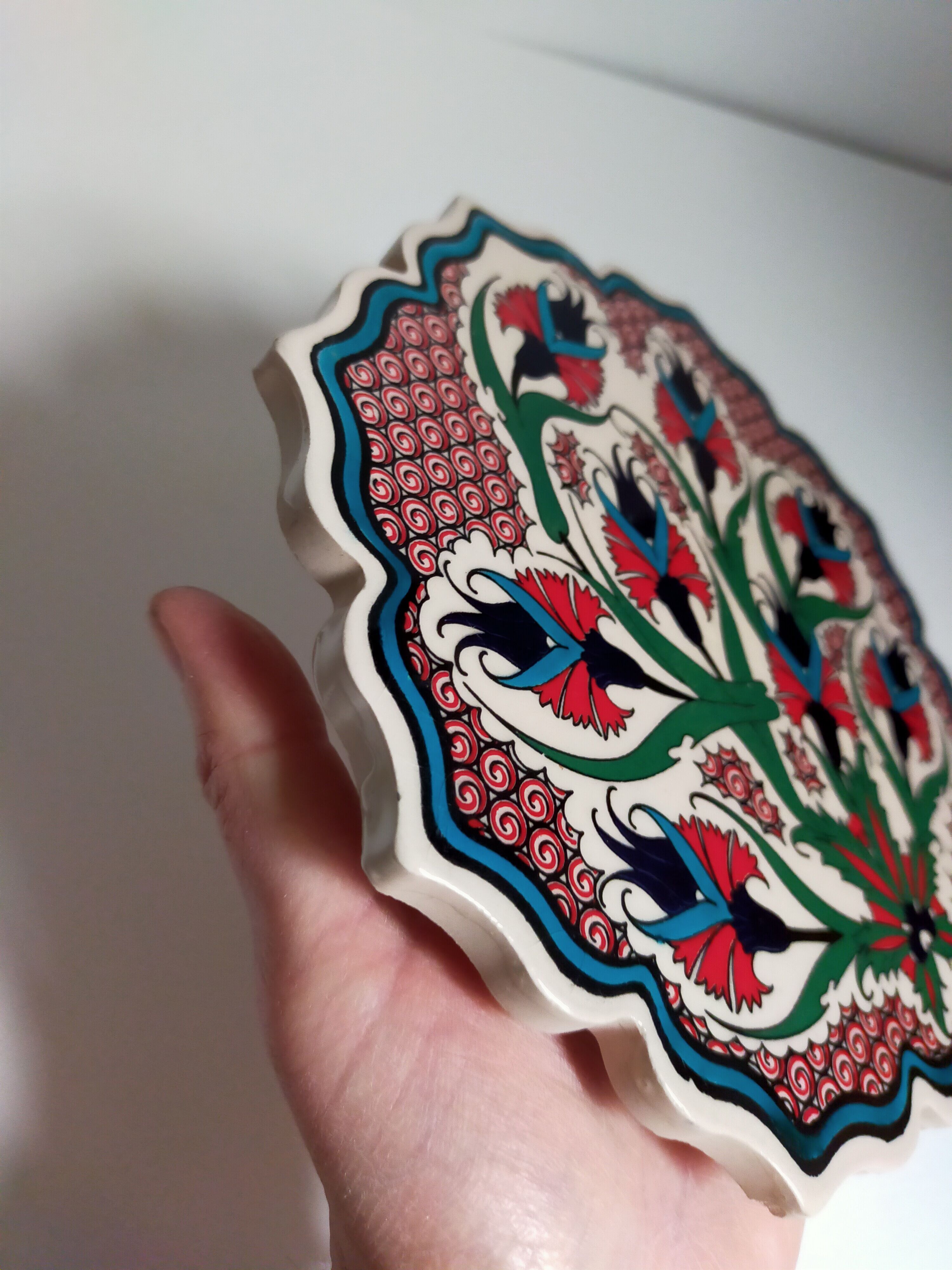 Flowery turkish trivet table mat