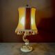 Vintage fish lamp in brass and onyx – H61 cm