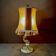 Vintage fish lamp in brass and onyx – H61 cm